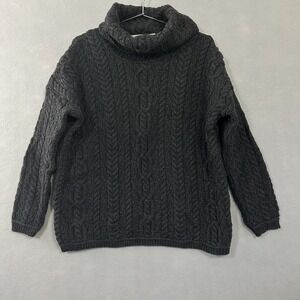Aran Crafts Ireland Chunky Cable Knit Fisherman Sweater Merino Wool Women's S/M